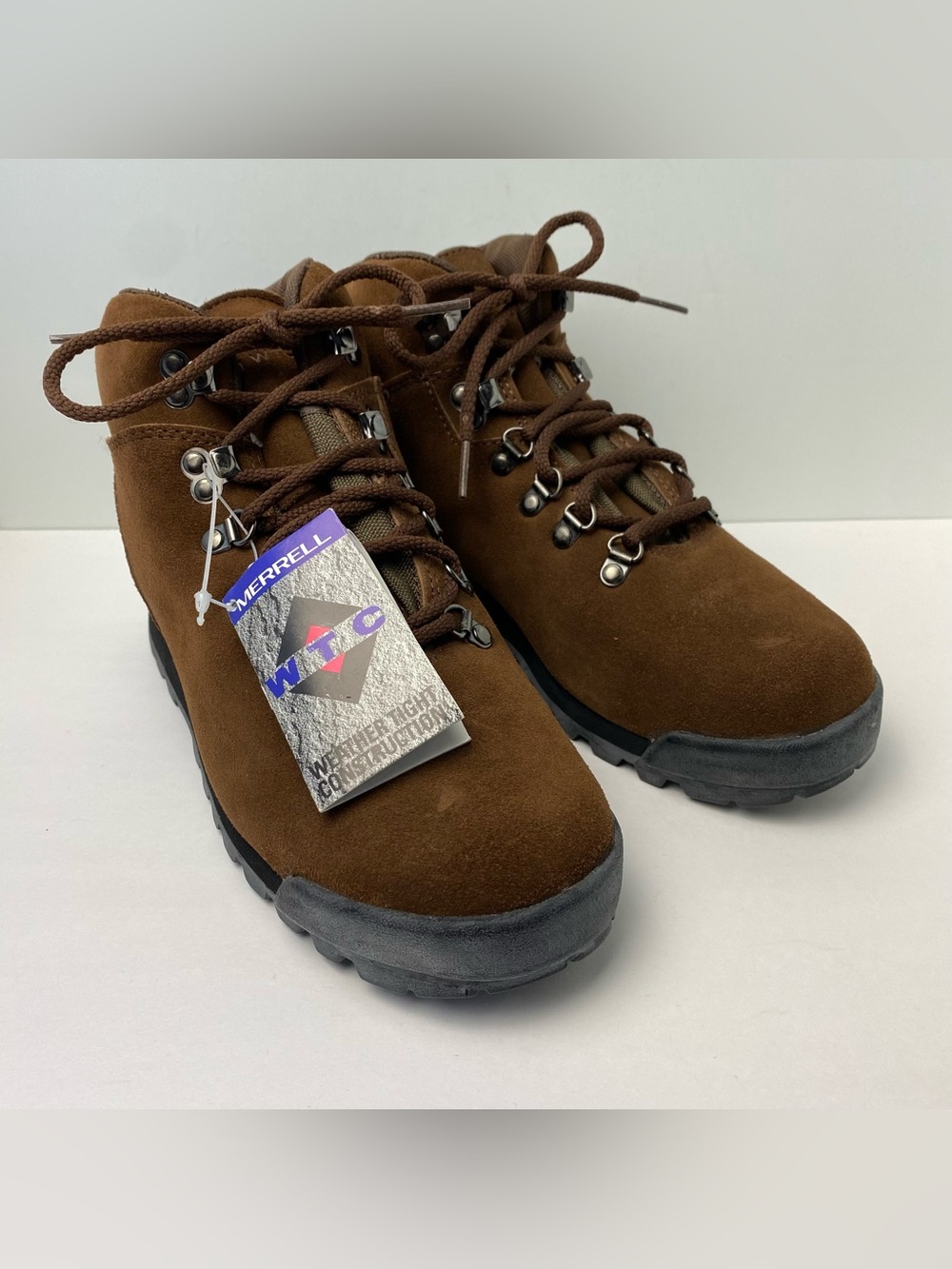 Vintage Merrell WTC Suede Hiking Boots Brown Women’s 8 NWT NOS 1992